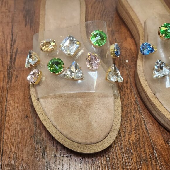 Anthropologie MAYPOL Gemstone PVC Clear Plexi Slides - Picture 7 of 10